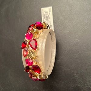 Anne Klein Stretch Bracelet with Hot Pink, Champagne and Reddish Jewels.